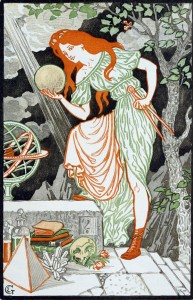 Eugene Grasset Art Nouveau Print Woman Science