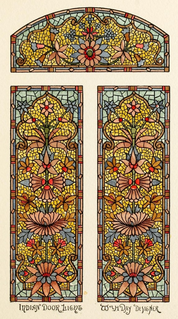 Mosaic Glass Art - Door Light  - Belcher Mosaic Glass Co. 1886 - Desgined by Wm. H. Day