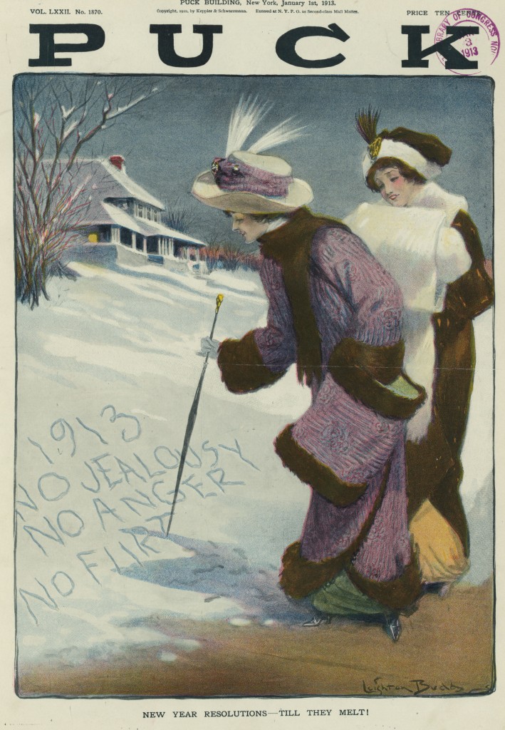 New Year's Cover Puck Magazine circa 1912 by Leighton Budd