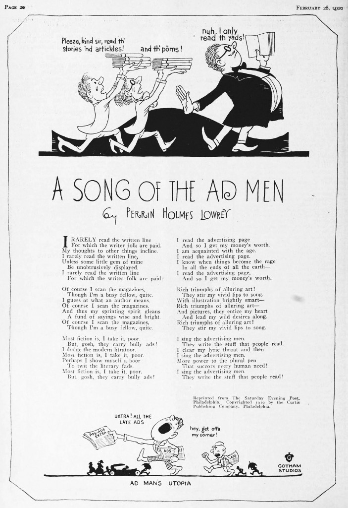 The Song of the Ad Man circa 1919