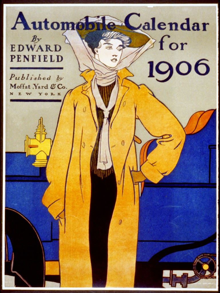 Automobile Calendar Illustration by Edward Penfield circa 1906