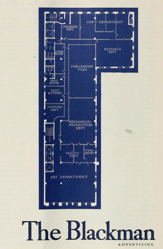 Office Blueprint of Blackman Advertising circa 1920