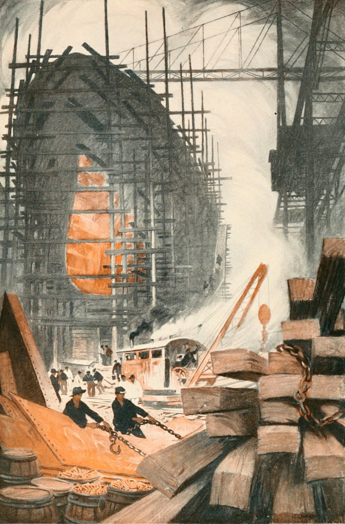 Building a Battle-ship by Thornton Oakley 1917