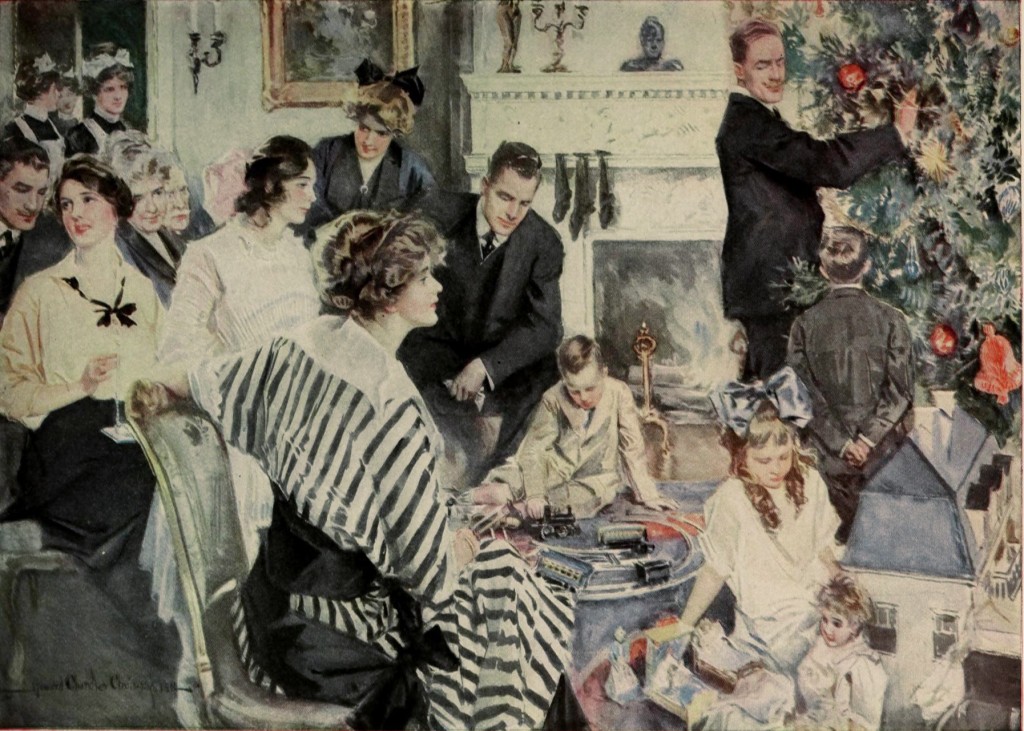 Christmas Party Illustration by Howard Chandler Christy circa 1916