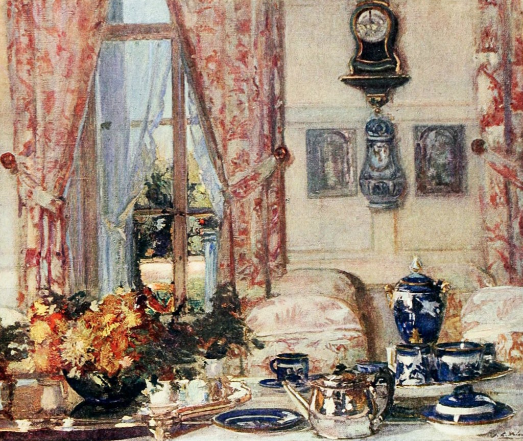 Dining Room at Offran-ville in France with the Illustration by Jacques Emile Blanche Circa 1909