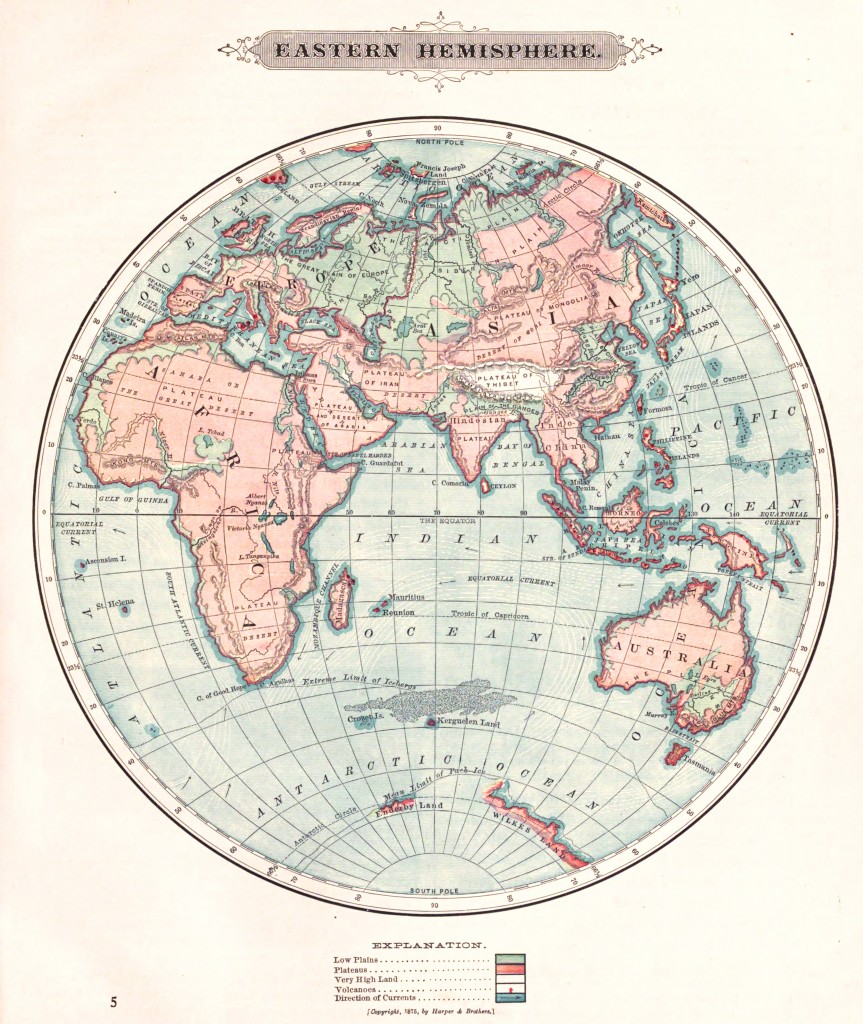 1881 Earth Globe Map by Harper's