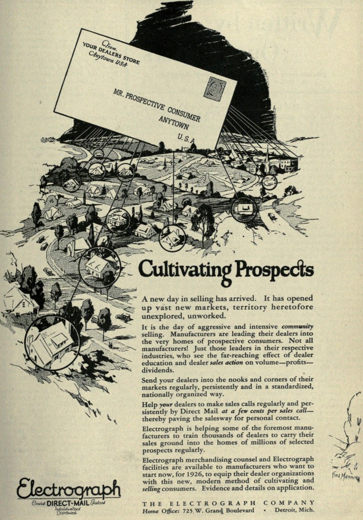 Electrograph Cultivating Prospects Trade Ad circa 1925
