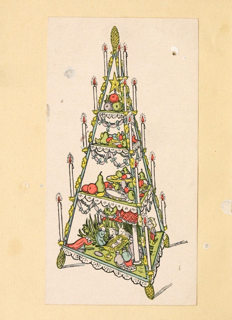 Florentine Christmas Tree circa 1800 from A Florentine Christmas of a century ago : "the ceppo" (1912) by E. A. Tribe