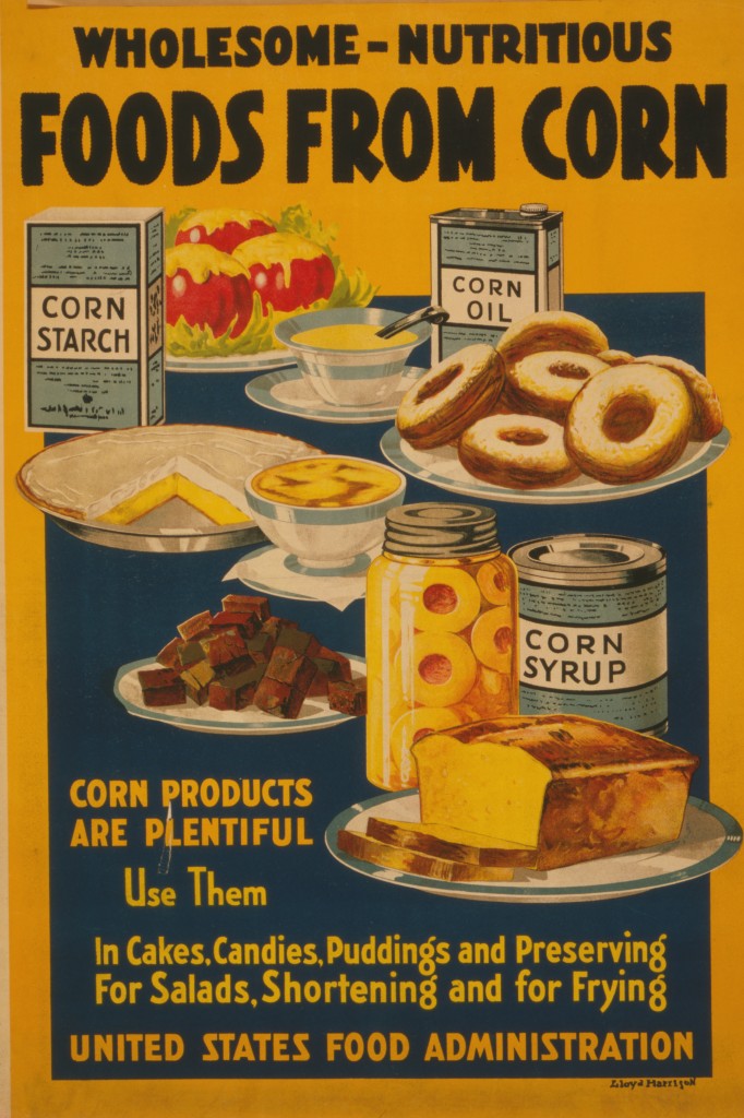 Foods from Corn Poster - USDA circa 1918 by Lloyd Harrison