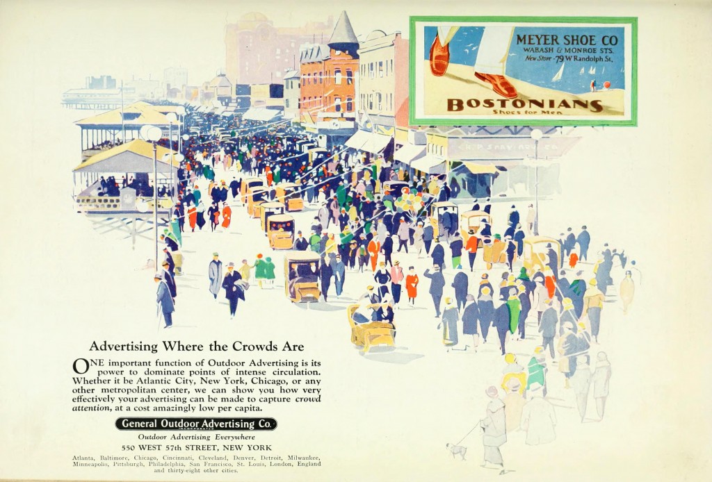 Bostonians from Meyer Shoe Co Outdoor Billboard Advertising circa 1925 by General Outdoor Advertising Co