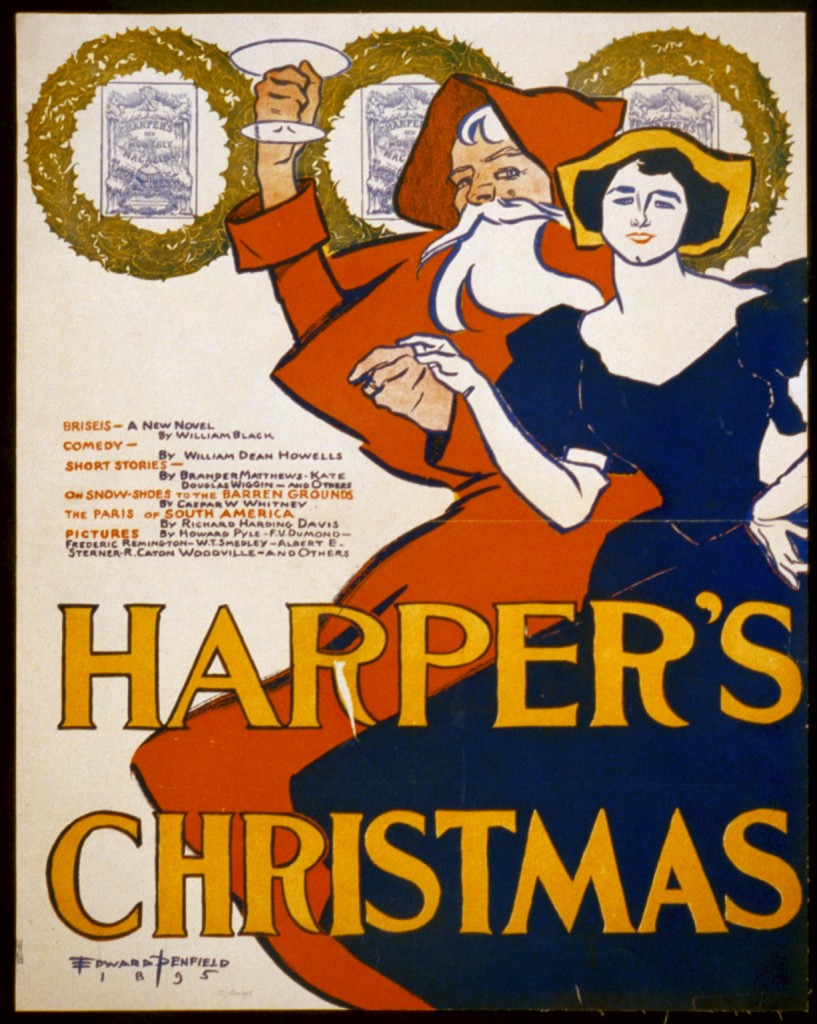 Harper's Magazine Cover Christmas 1895 by Edward Penfield
