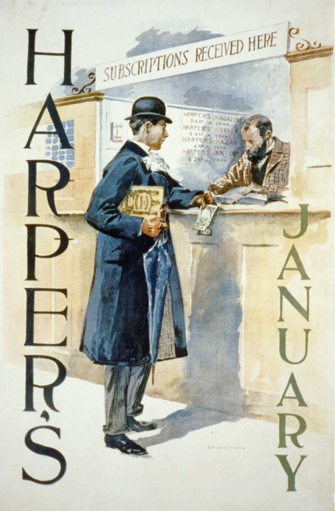 Harper's Magazine Cover January 1894 by Edward Penfield