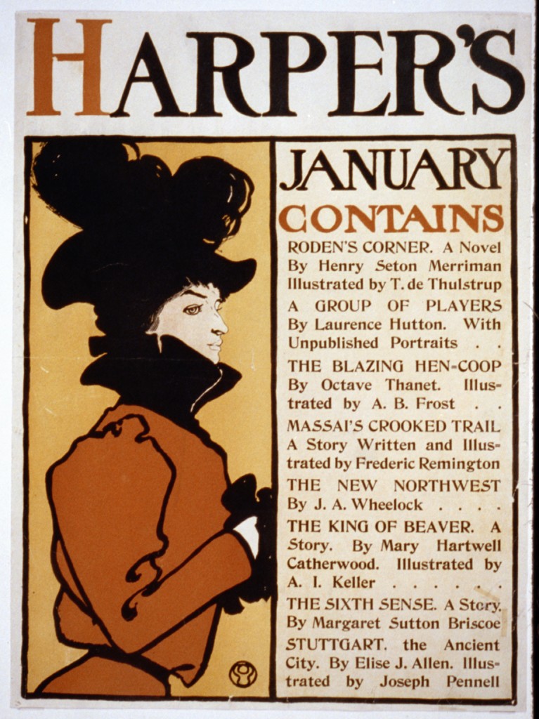 Harper’s Magazine Cover January 1894 by Edward Penfield