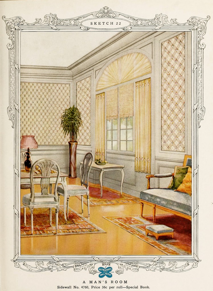 Man's Room Design circa 1917 by Alfred Peats Co