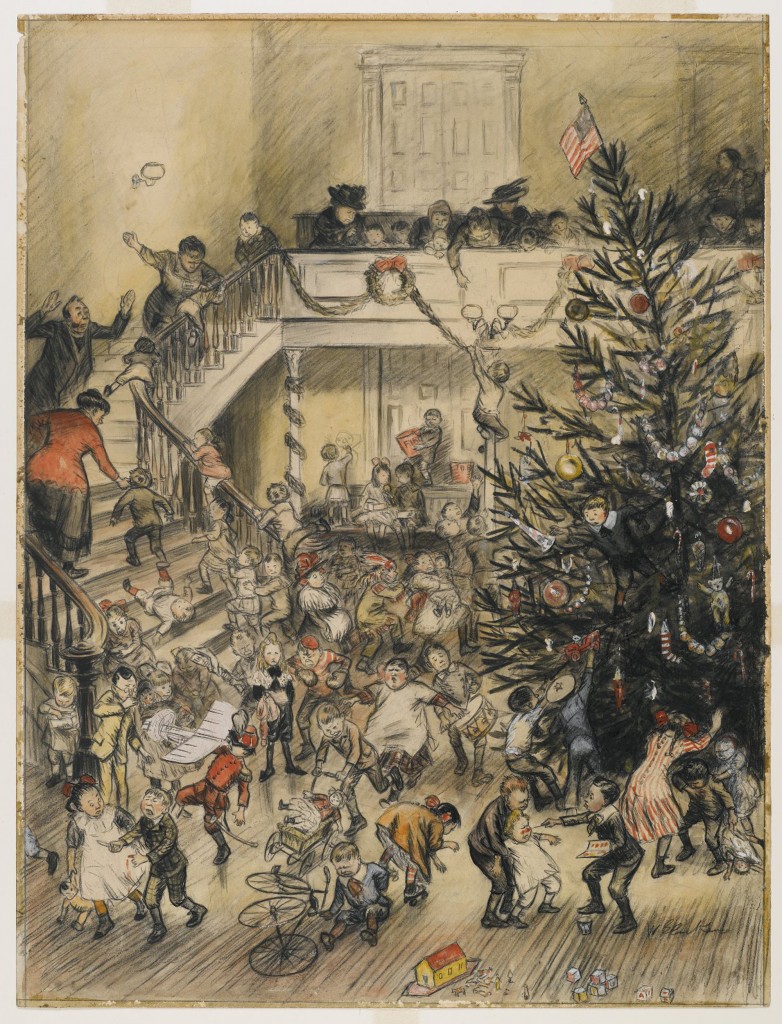 Merry Christmas Yuletide Revels by William Glackens circa 1910