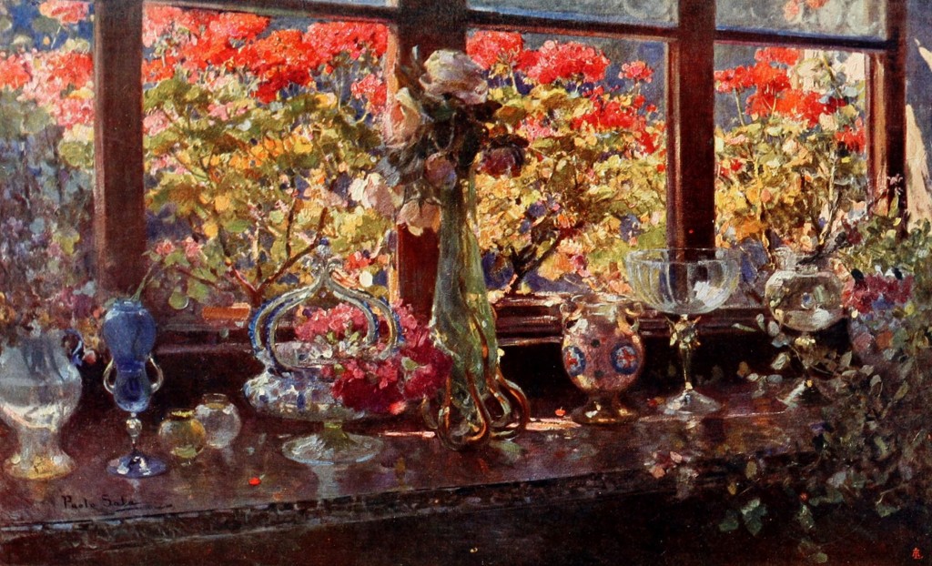 My Flowers - Flowers in a Window by Paolo Sala circa 1913