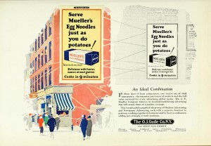 Mueller's Egg Noodles Outdoor Billboard Advertising circa 1925 by O.J. Gude