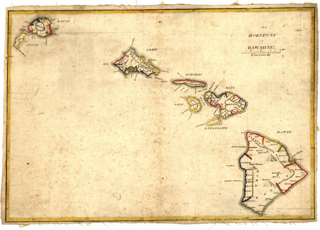 Old Map of Hawaii dated 1837