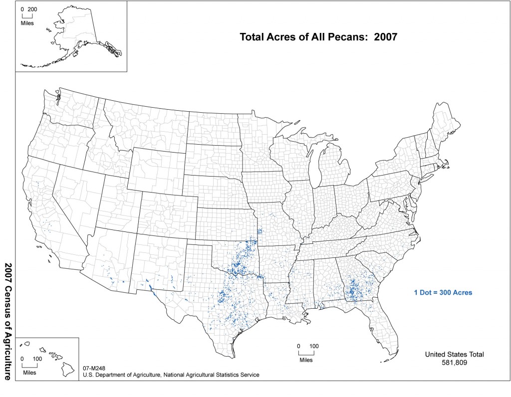 Pecan Production United States - USDA Map