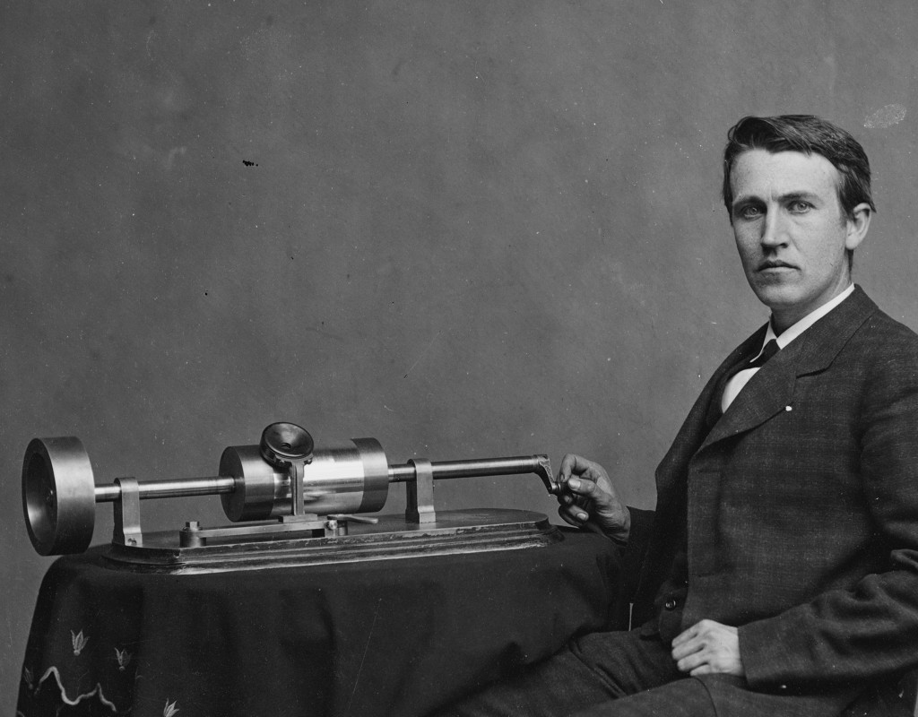 Portrait of Thomas Edison circa 1870s Closeup