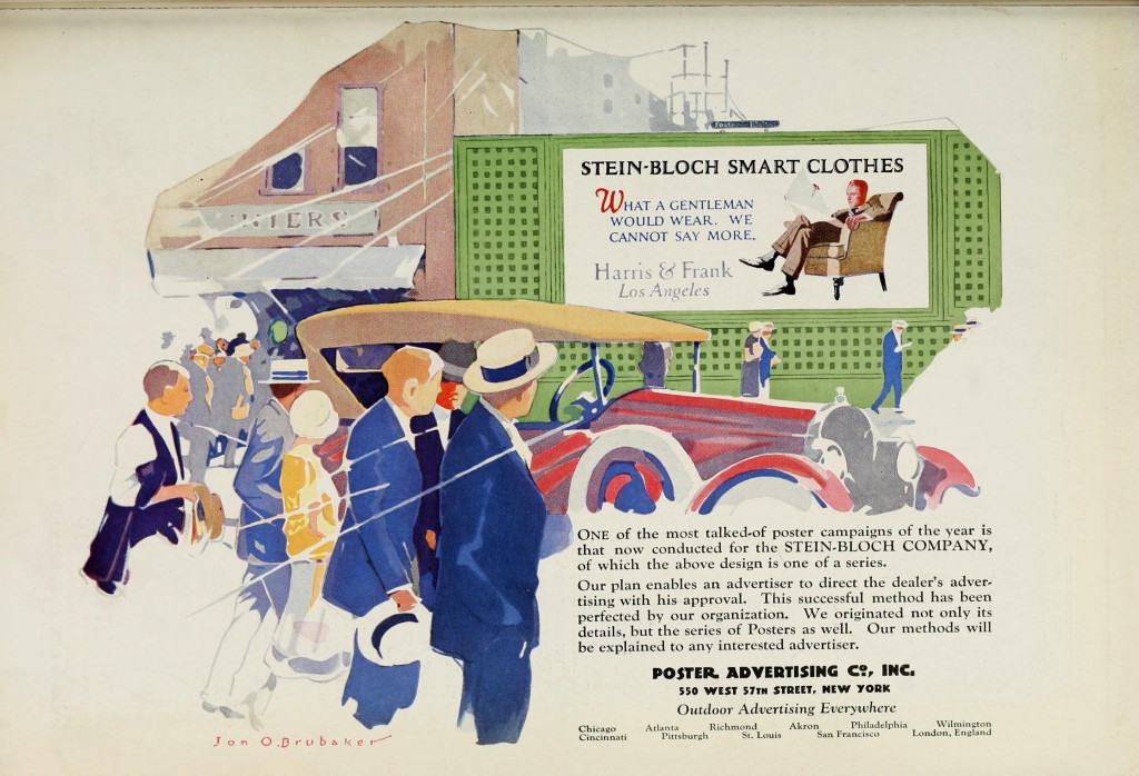 Stein-Bloch Clothing Outdoor Billboard Advertising circa 1924 by Poster Advertising Co