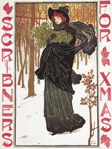 Scribners Christmas Illustration circa 1895 by Louis Rhead