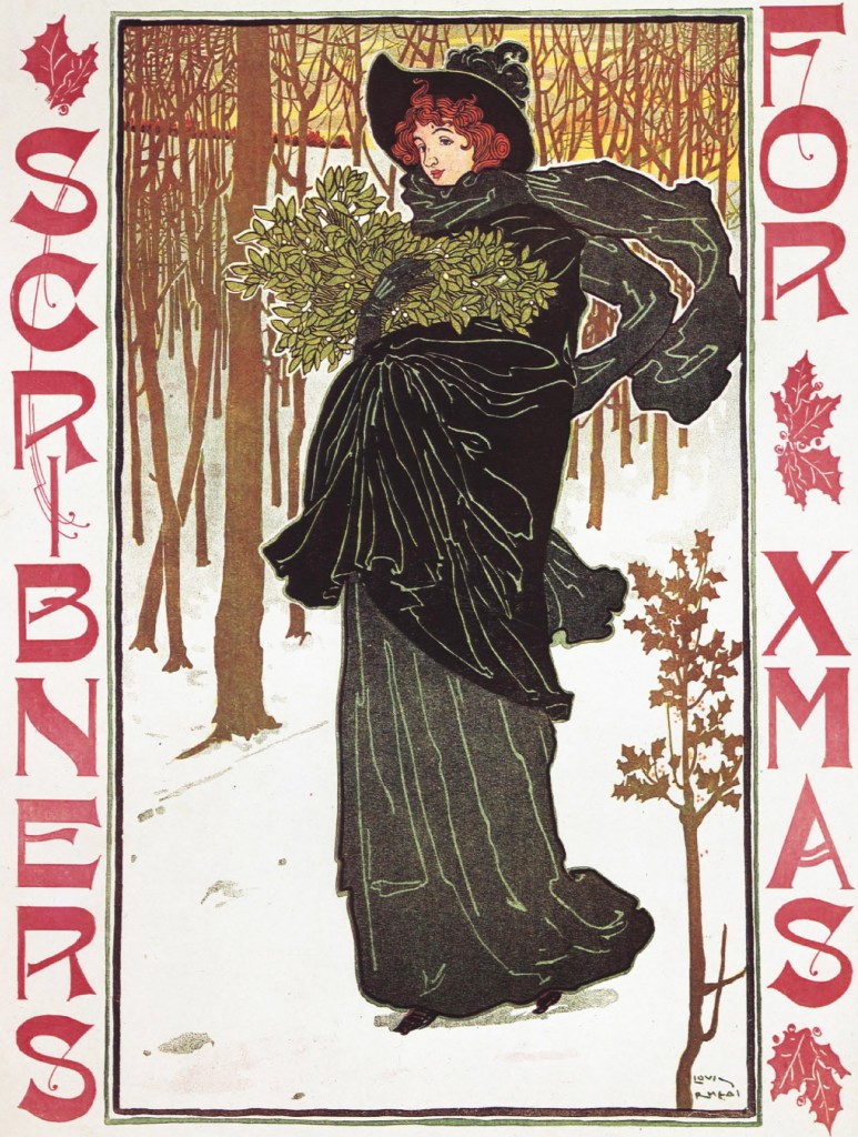 Scribner's Magazine Christmas Illustration circa 1895 by Louis Rhead