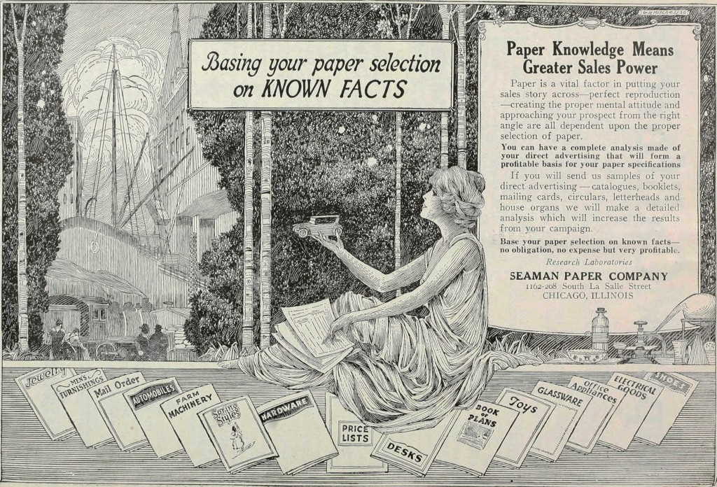 Selecting Business Paper Ad circa 1920