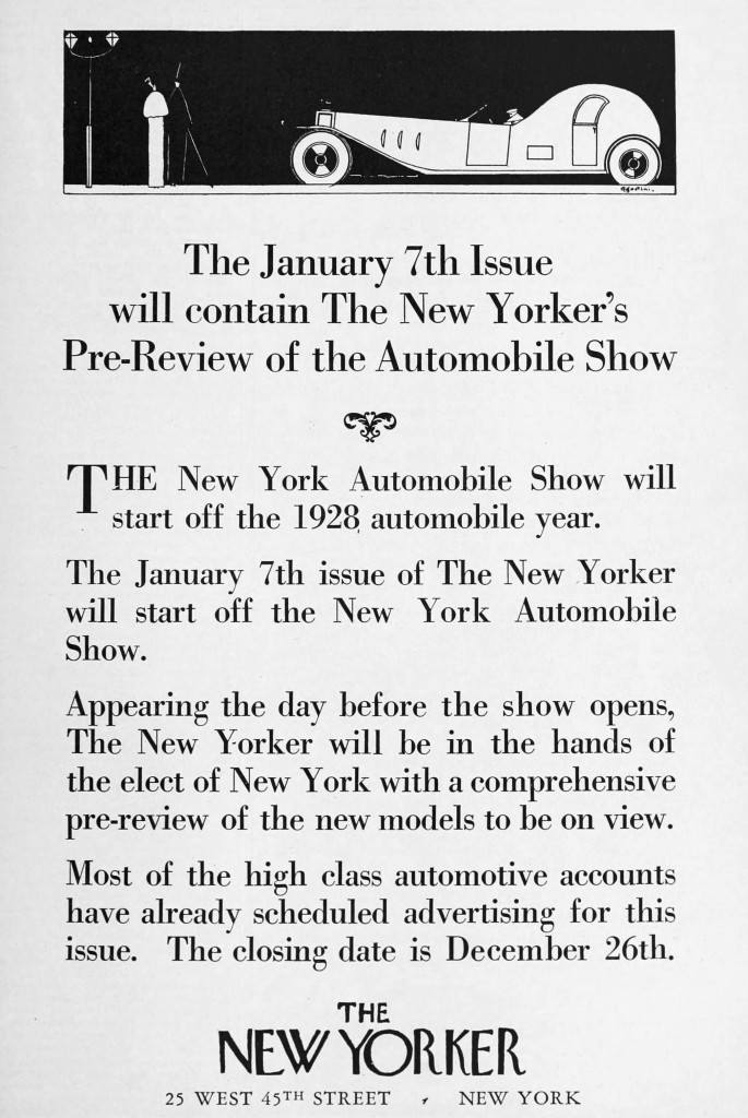 The New Yorker Automobile Show 1928 Ad