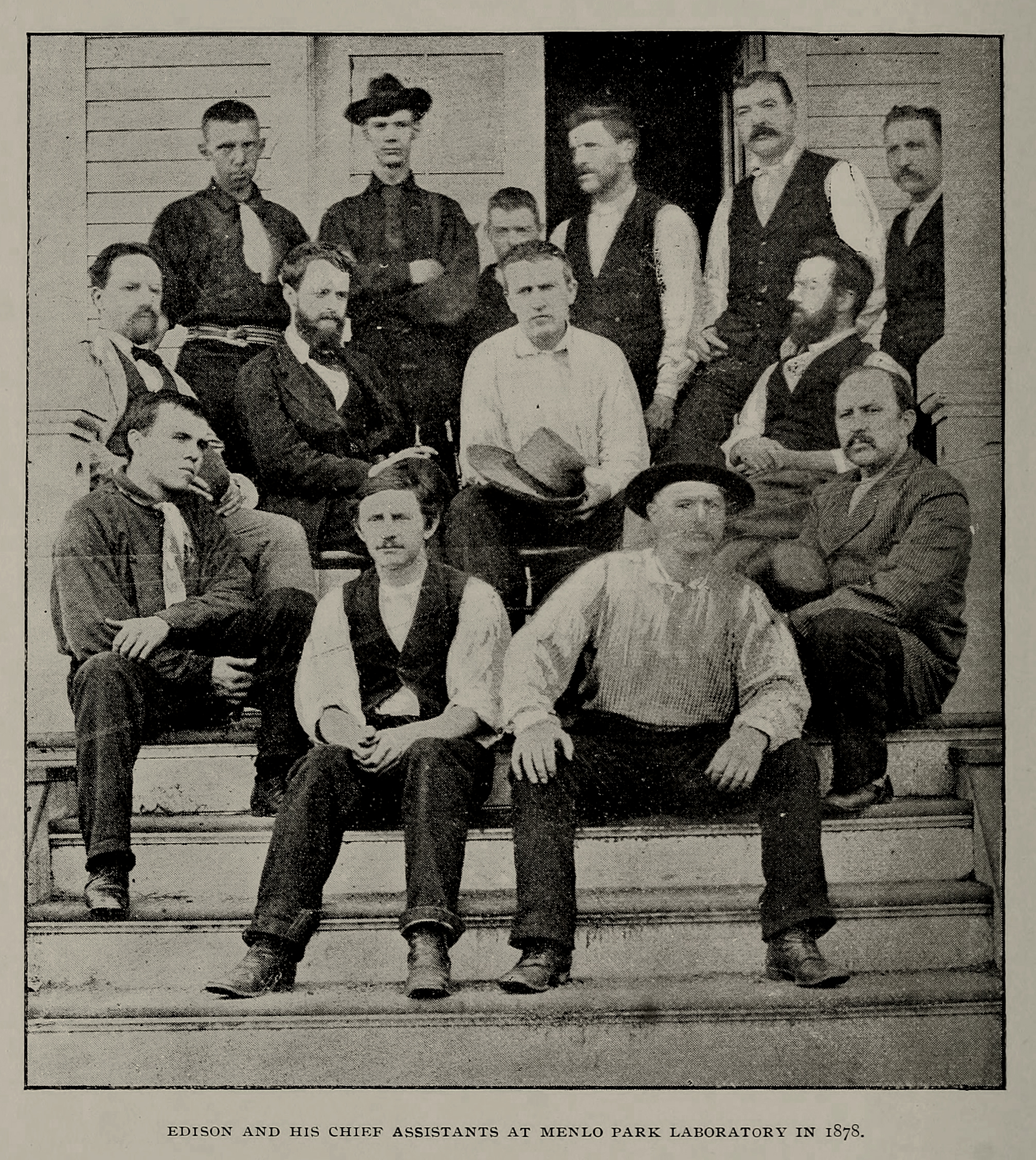 Thomas Edison with Chief Assistants Menlo Park in 1878