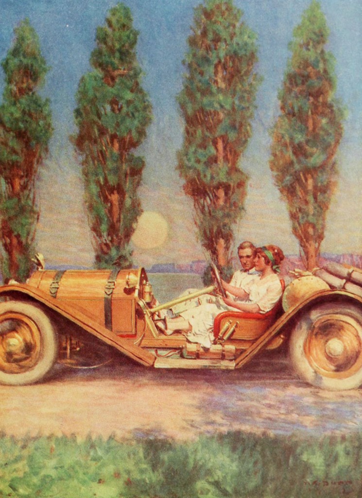 A Woman Driving a Car in 1914 by H.T. Dunn