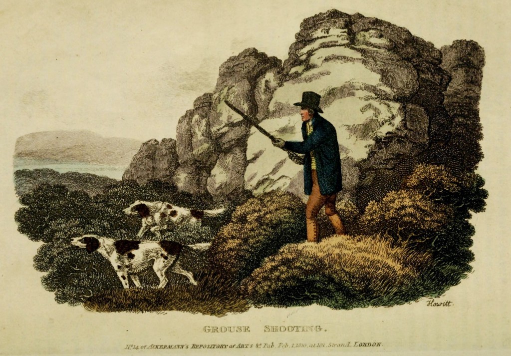 1810 Antique Bird Hunting Scene - Grouse Illustration