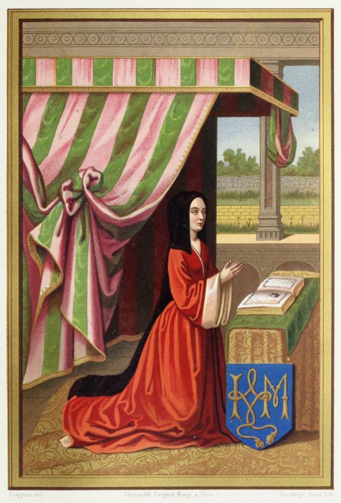 15th Century Illustration - Anne de France, Daughter of Louis XI by Claudius Ciappori 1857