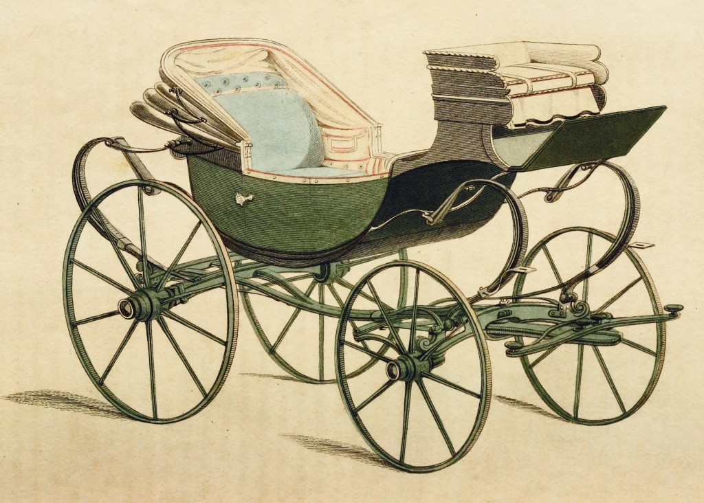 Illustration of A Barouche with Ackermann's Patent Moveable Axles circa