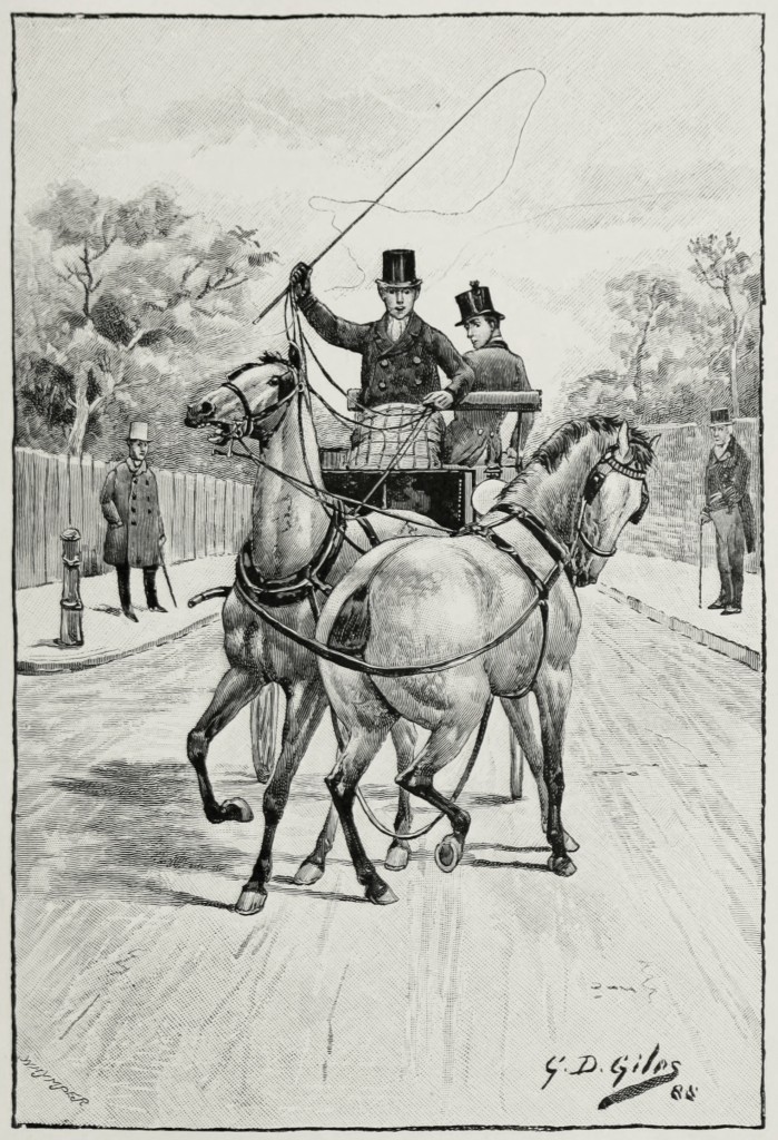  Carriage Driven with Horses Tangled Up by Godfrey Douglas Giles circa 1888