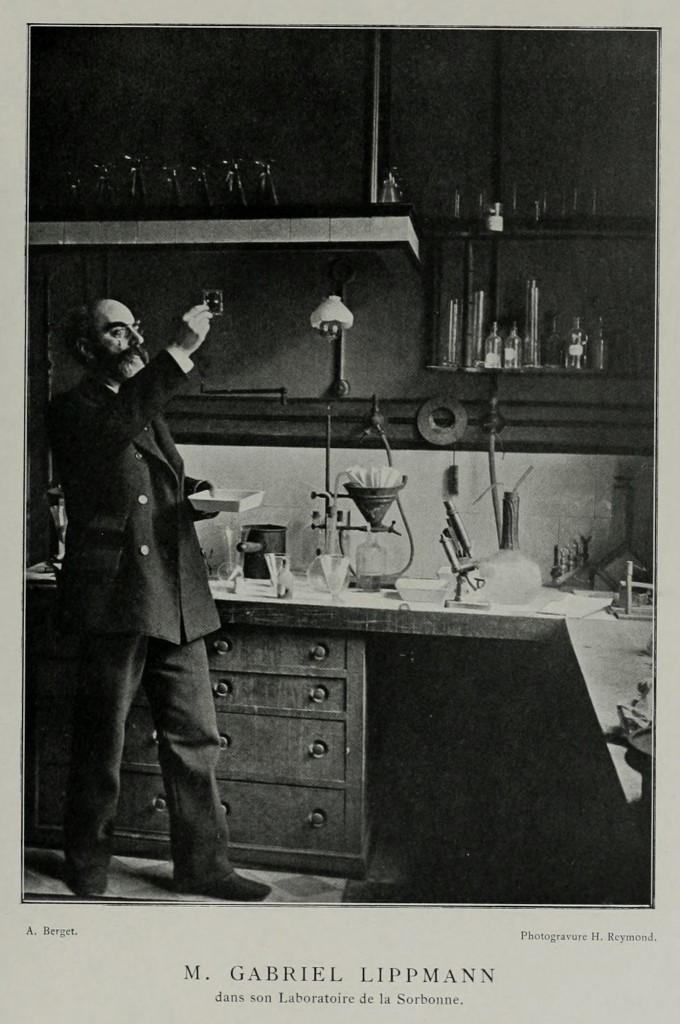 Gabriel Lippmann 1845-1921 in his lab at Sorbonne