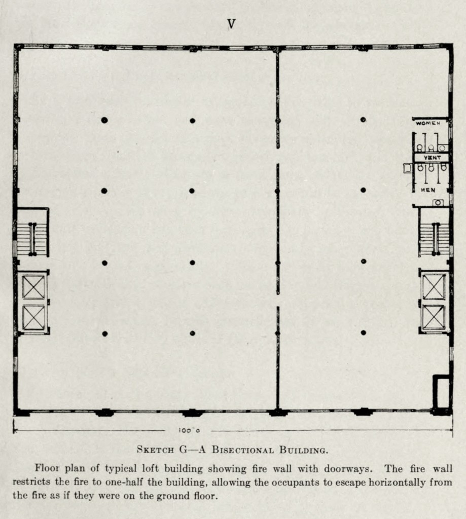 Building Fire Safety Sketch Bisectional Building 1912