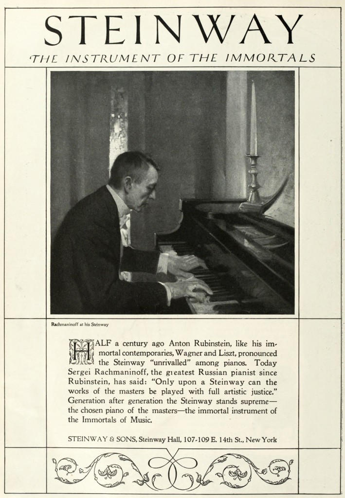 Sergei Rachmaninoff Steinway Piano Ad 1920