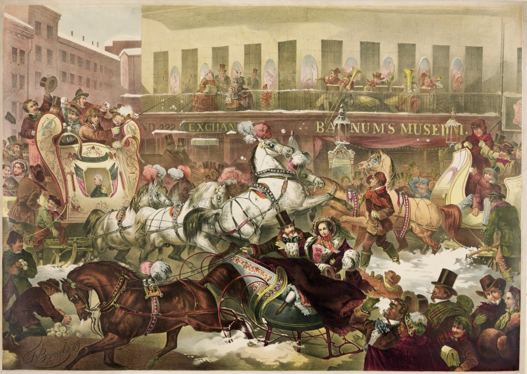 Sleigh Riding in New York circa 1855