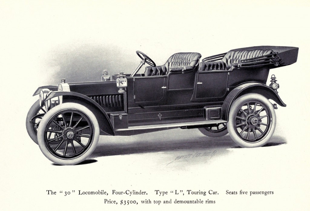 Illustration of a Touring Car Type L 30 Locomobile Company circa 1911