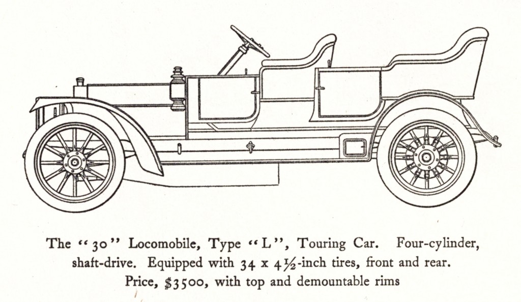 Sketch of a Touring Car Type L 30 Locomobile Company circa 1911