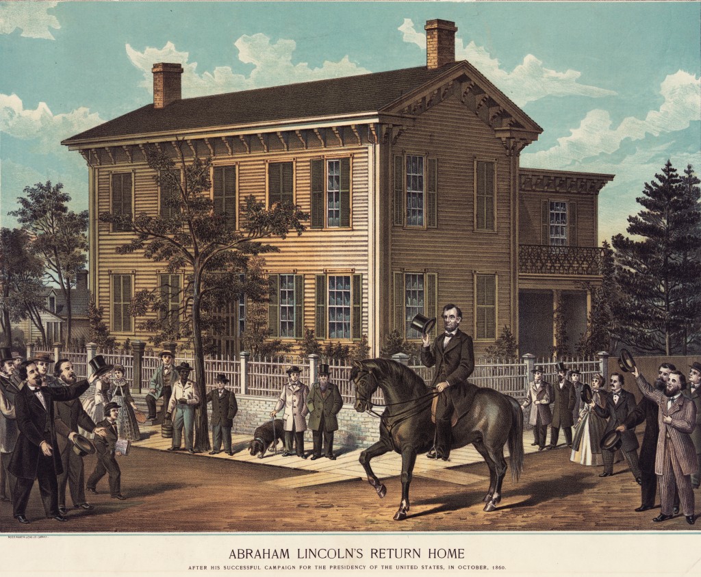 Illustration of Abraham Lincoln's Return Home in October 1860