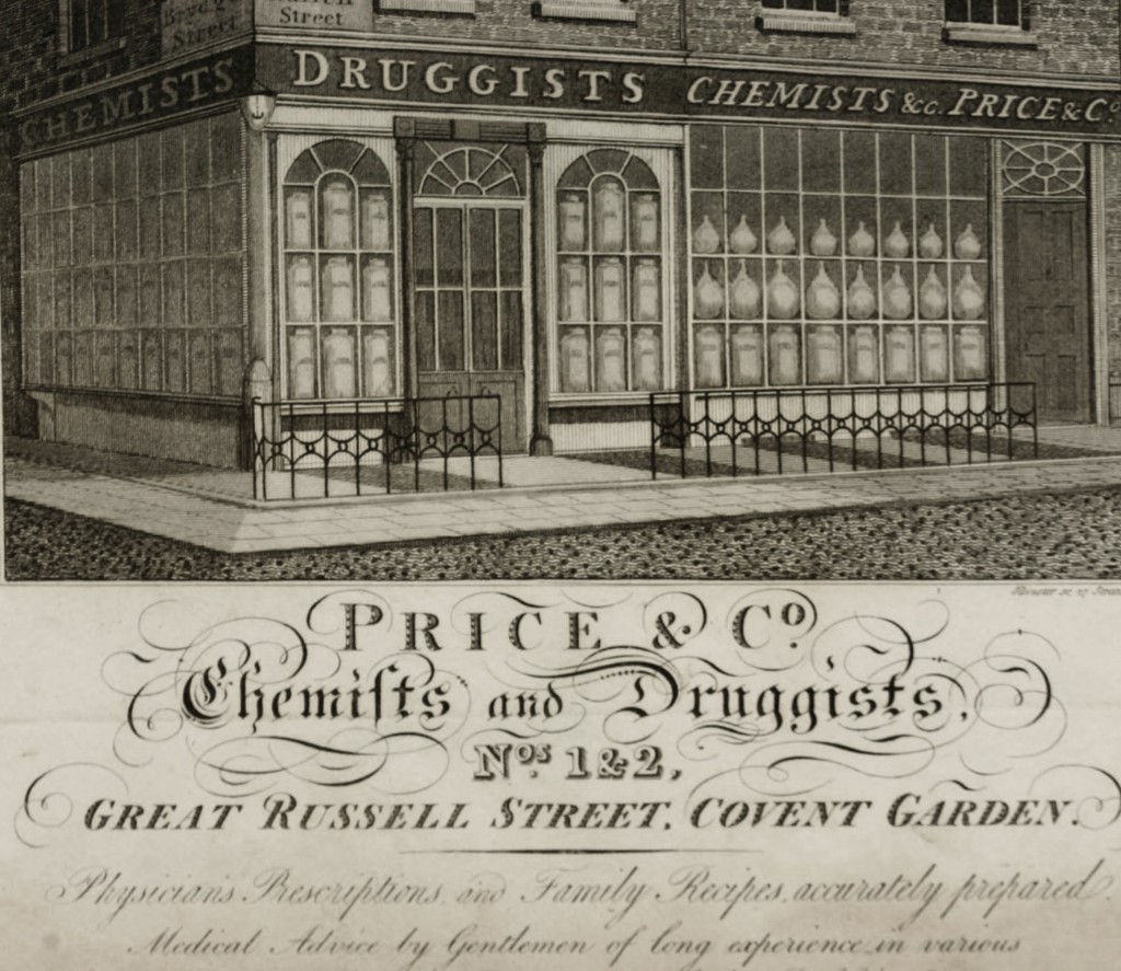 Advertisement - Price and Co. Druggist & Chemist of London - from Ackermann's 1809
