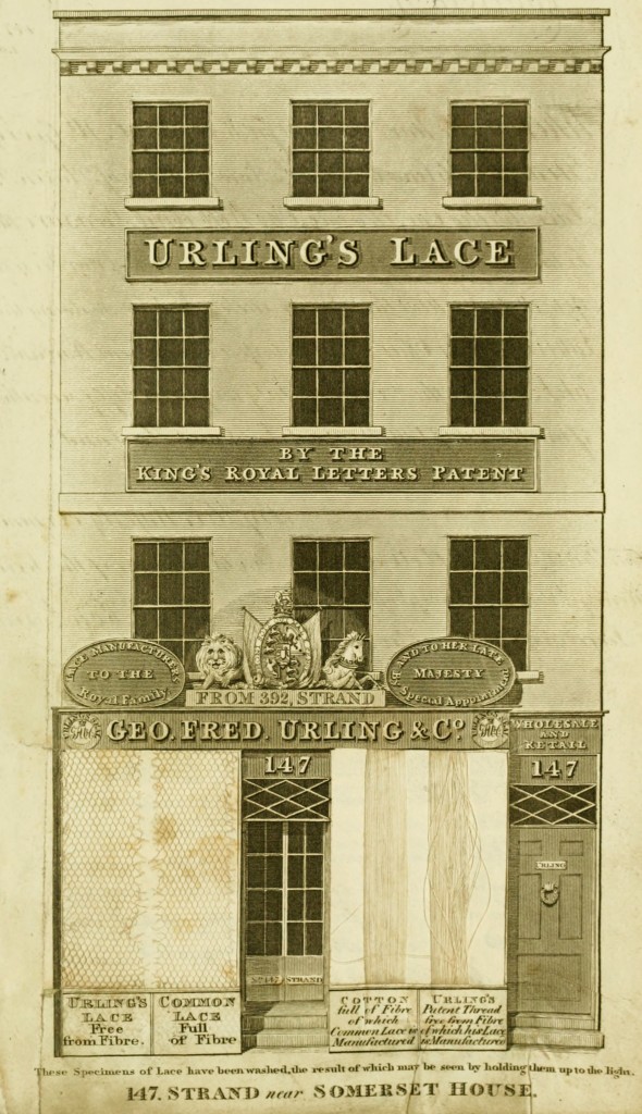 Old Advertisement - Urling's Lace London circa 1821