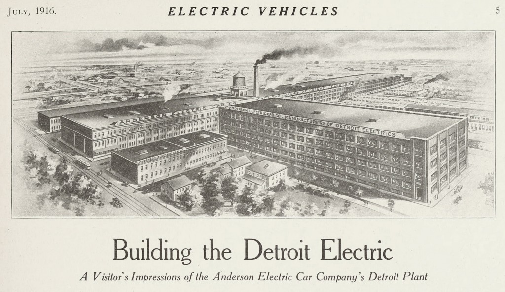 Anderson Electric Car Co Plant illustration circa 1916