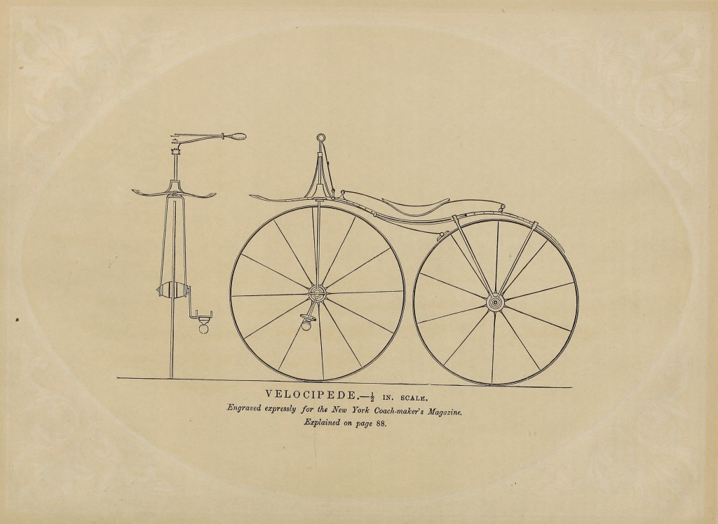 Bicycle Velocipede Illustration circa 1868