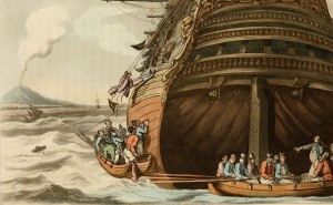 Don Michele Getting Up the Ship's Side Italy circa 1802 as Published in 1815