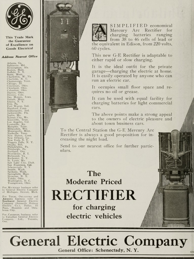 Electric Car Charging Station - General Electric Ad 1916