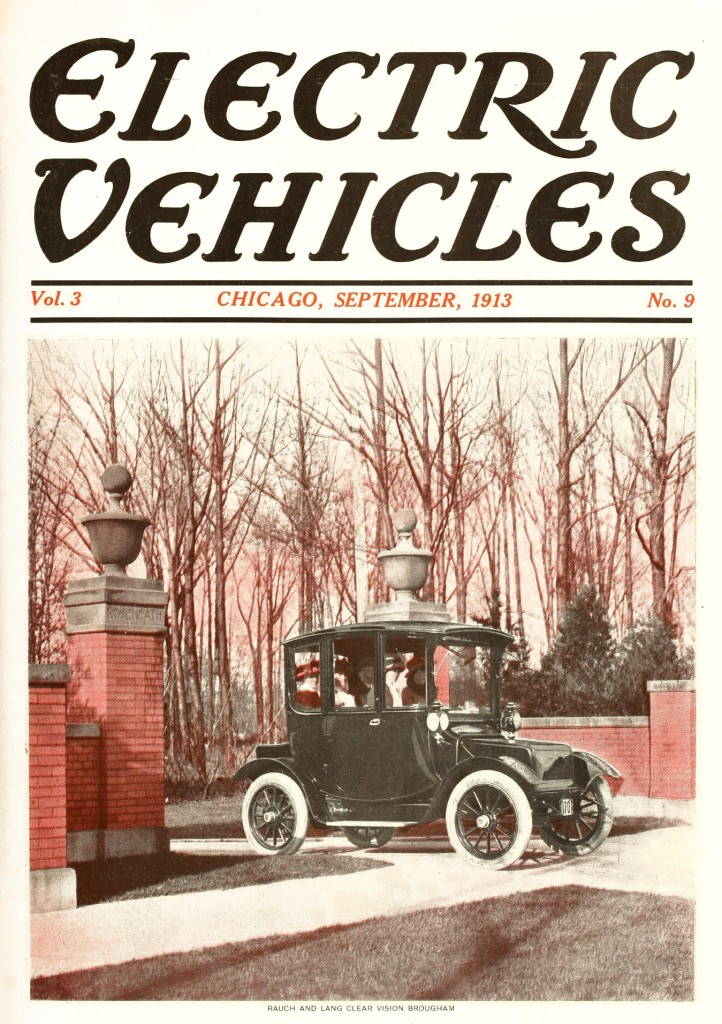 Electric Vehicles Magazine Cover September 1913