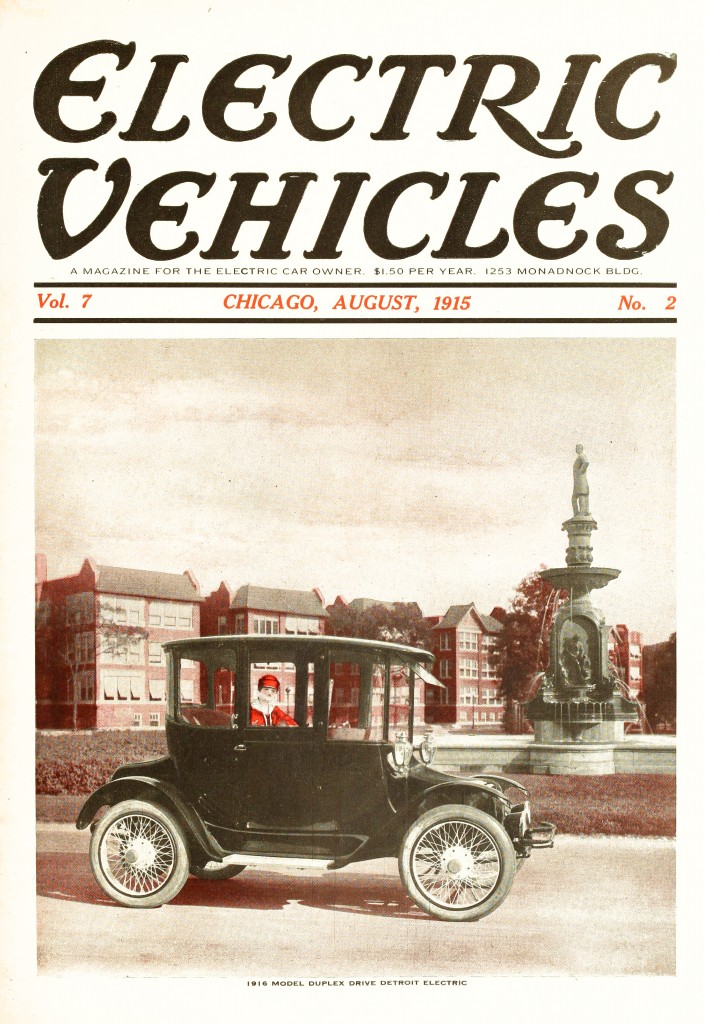 Electric Vehicles Magazine Cover August 1915